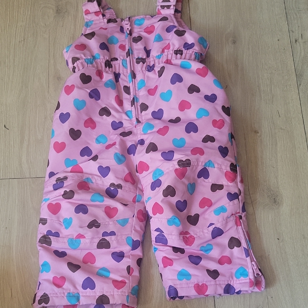 Falls Creek Pink Overalls with Heart Pattern